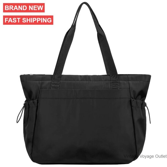 Handbags - Large Tote Bag with Zipper, 16L Capacity, Lightweight Polyester for Work Travel